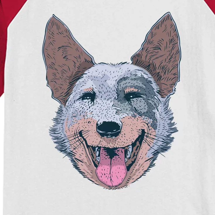 Happy Australian Cattle Dog Kids Colorblock Raglan Jersey