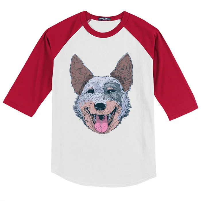 Happy Australian Cattle Dog Kids Colorblock Raglan Jersey