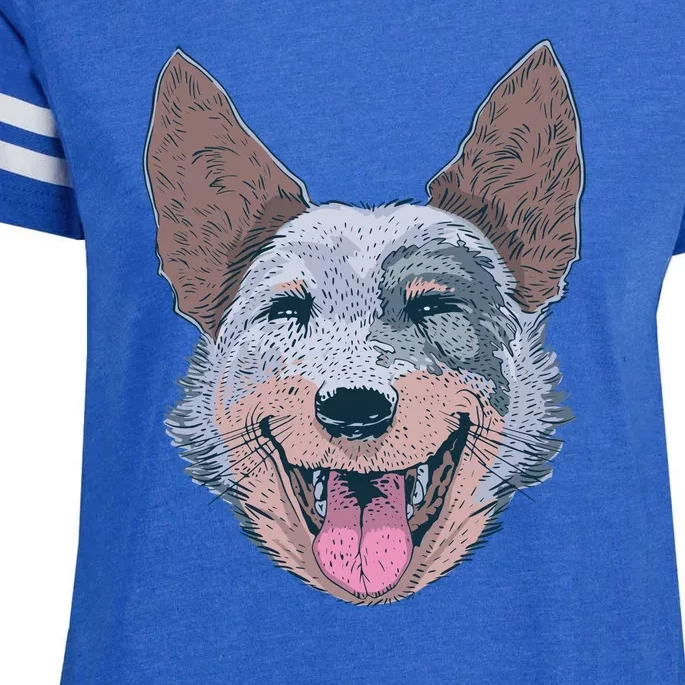 Happy Australian Cattle Dog Enza Ladies Jersey Football T-Shirt