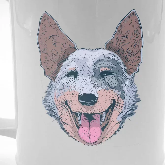 Happy Australian Cattle Dog Front & Back Beer Stein