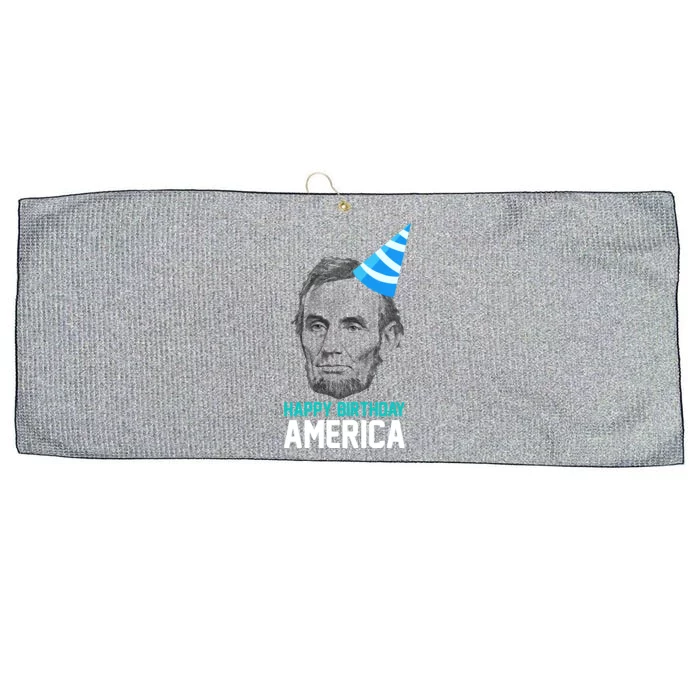 Happy Birthday America Large Microfiber Waffle Golf Towel