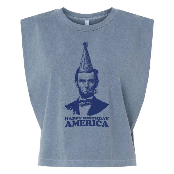 Happy Birthday America Abe Lincoln Garment-Dyed Women's Muscle Tee