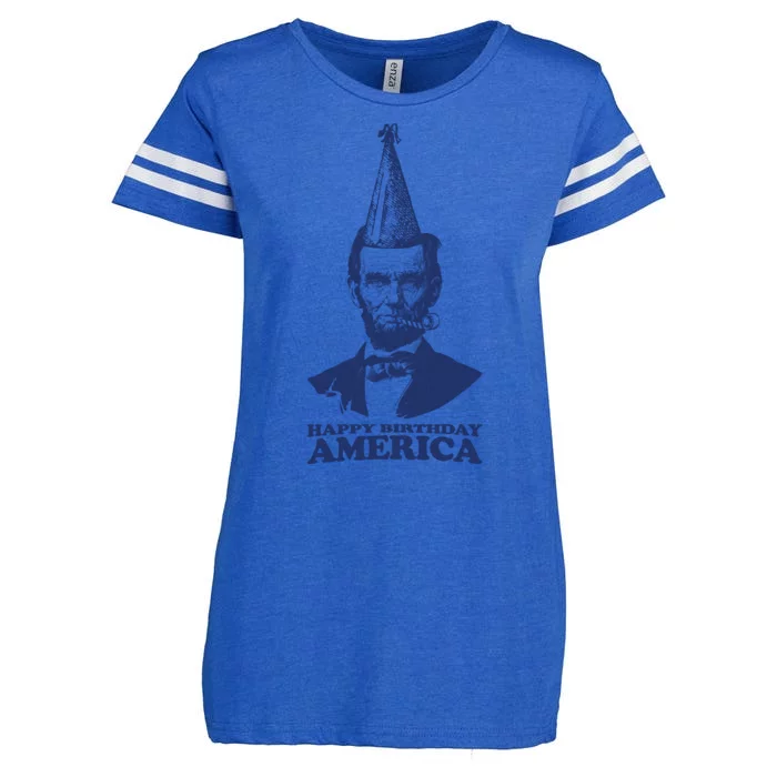 Happy Birthday America Abe Lincoln Enza Ladies Jersey Football T-Shirt