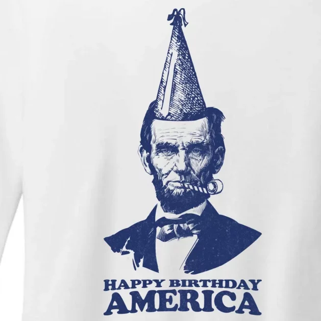 Happy Birthday America Abe Lincoln Womens CVC Long Sleeve Shirt