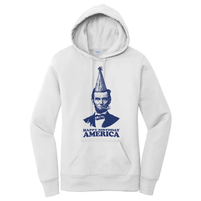 Happy Birthday America Abe Lincoln Women's Pullover Hoodie