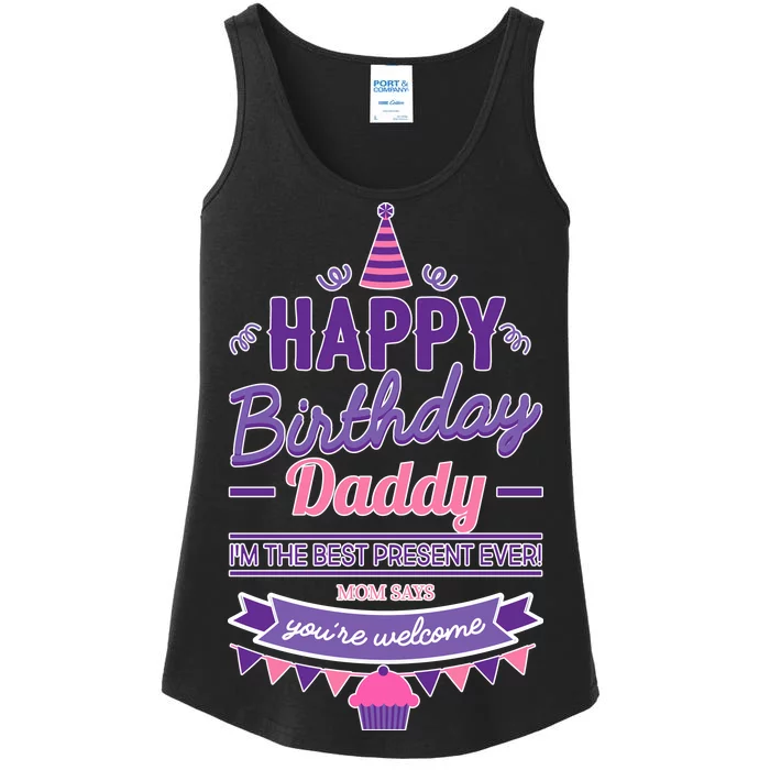 Happy Birthday Daddy Daughter Ladies Essential Tank