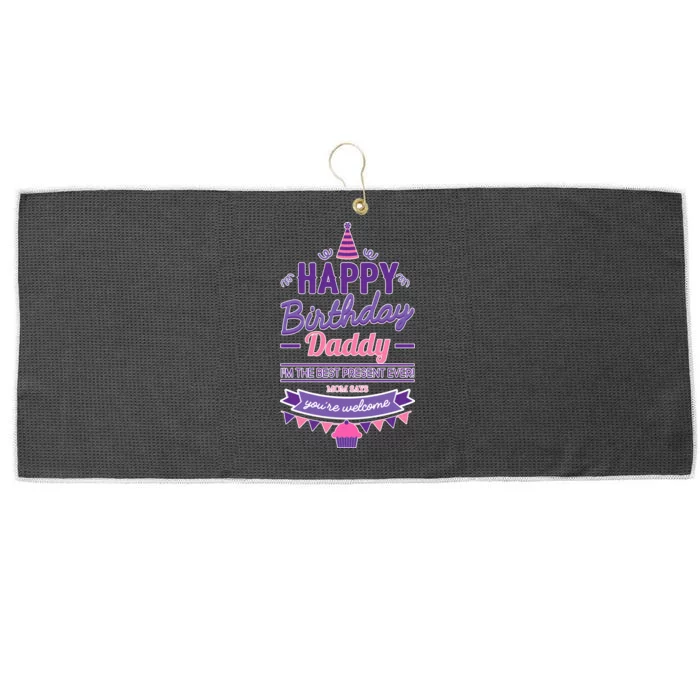 Happy Birthday Daddy Daughter Large Microfiber Waffle Golf Towel