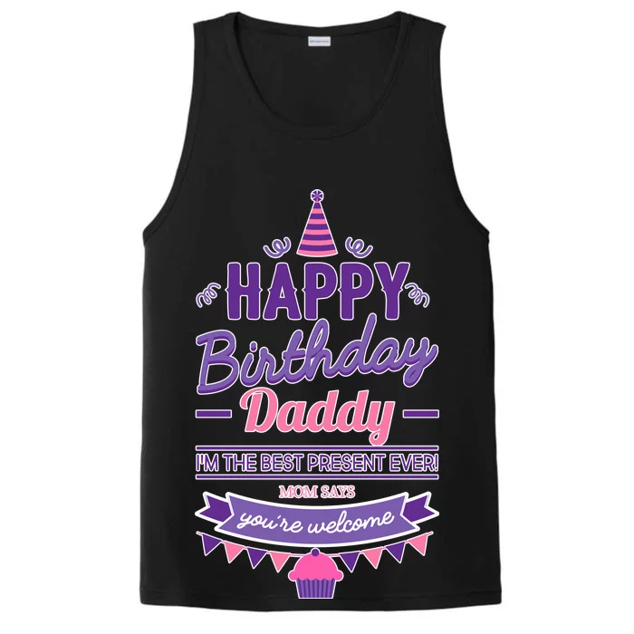 Happy Birthday Daddy Daughter Performance Tank