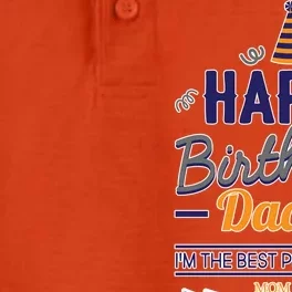 Happy Birthday Daddy Son Dry Zone Grid Performance Polo