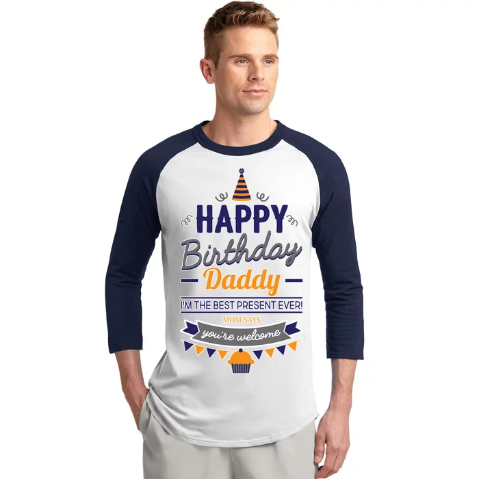 Happy Birthday Daddy Son Baseball Sleeve Shirt