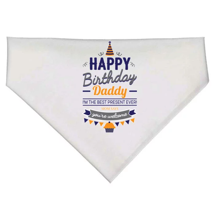 Happy Birthday Daddy Son USA-Made Doggie Bandana