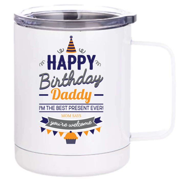 Happy Birthday Daddy Son Front & Back 12oz Stainless Steel Tumbler Cup