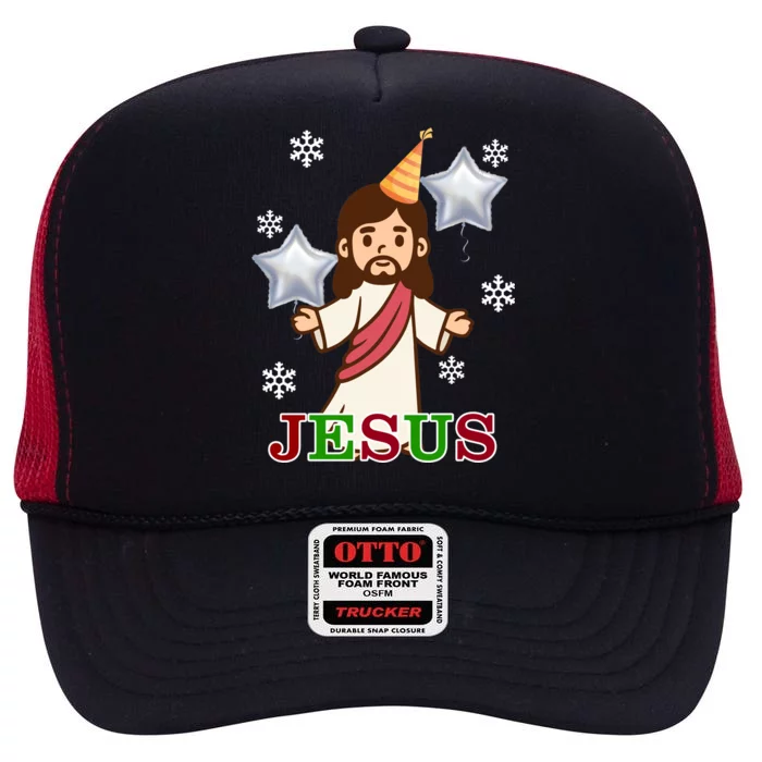 Happy Birthday Jesus High Crown Mesh Trucker Hat