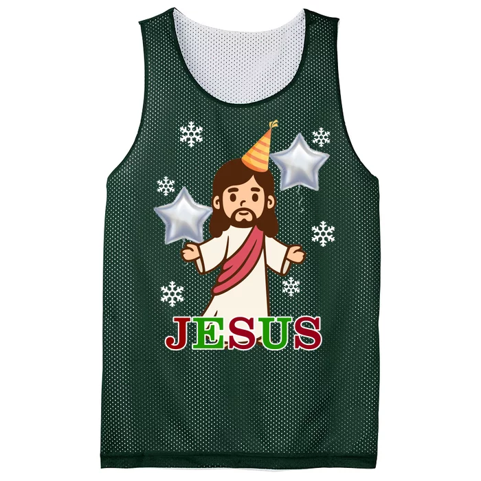 Happy Birthday Jesus Mesh Reversible Basketball Jersey Tank