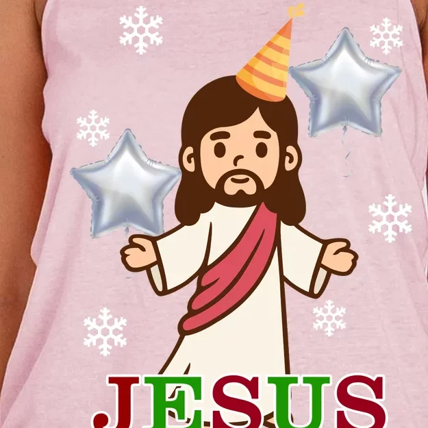 Happy Birthday Jesus Women's Knotted Racerback Tank