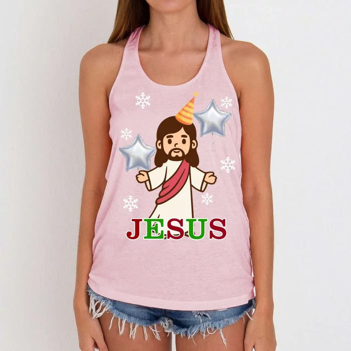 Happy Birthday Jesus Women's Knotted Racerback Tank