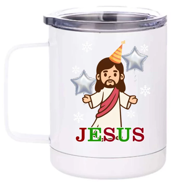 Happy Birthday Jesus Front & Back 12oz Stainless Steel Tumbler Cup