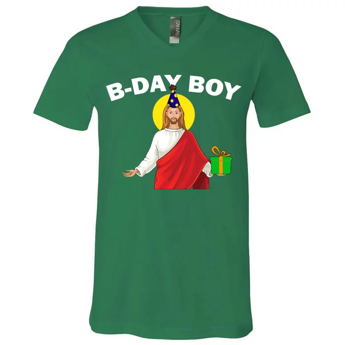 Happy Birthday Jesus! B-Day Boy V-Neck T-Shirt