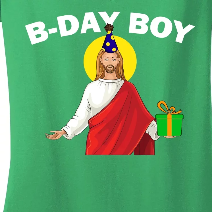 Happy Birthday Jesus! B-Day Boy Women's V-Neck T-Shirt