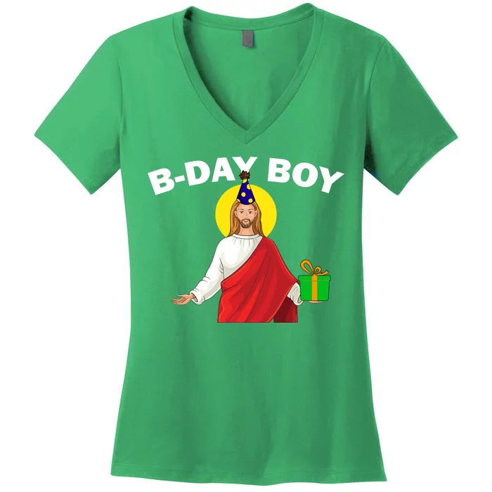 Happy Birthday Jesus! B-Day Boy Women's V-Neck T-Shirt