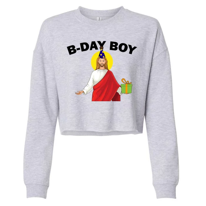 Happy Birthday Jesus! B-Day Boy Cropped Pullover Crew