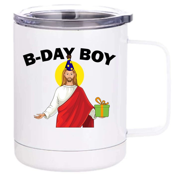 Happy Birthday Jesus! B-Day Boy Front & Back 12oz Stainless Steel Tumbler Cup