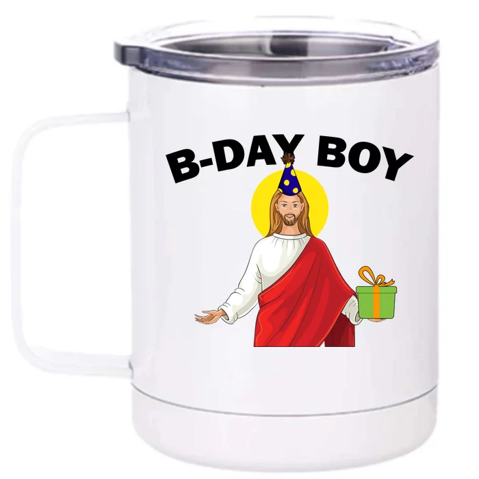 Happy Birthday Jesus! B-Day Boy Front & Back 12oz Stainless Steel Tumbler Cup