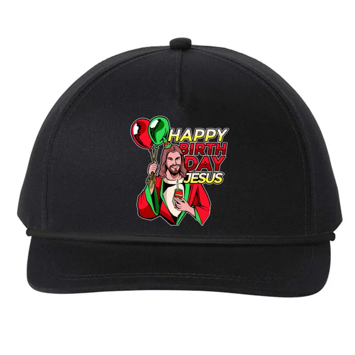 Happy Birthday Jesus Funny Christmas Birthday Boy Snapback Five-Panel Rope Hat