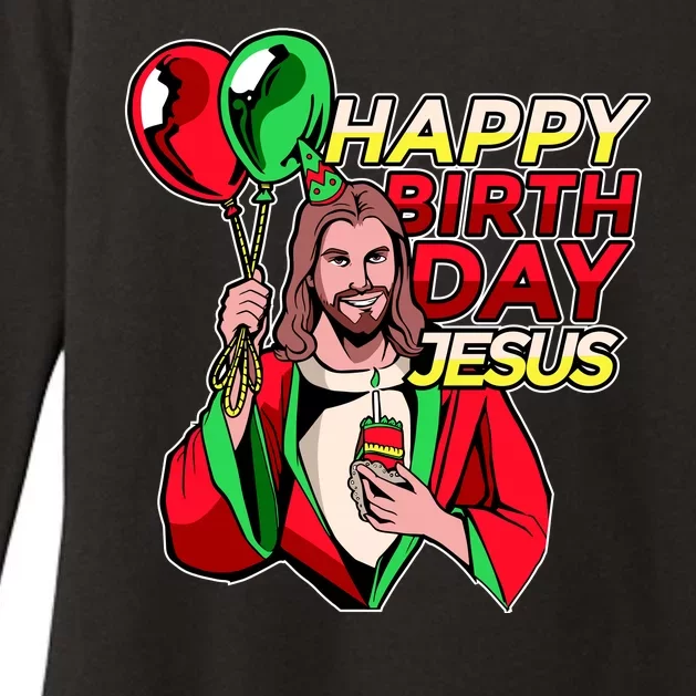 Happy Birthday Jesus Funny Christmas Birthday Boy Womens CVC Long Sleeve Shirt