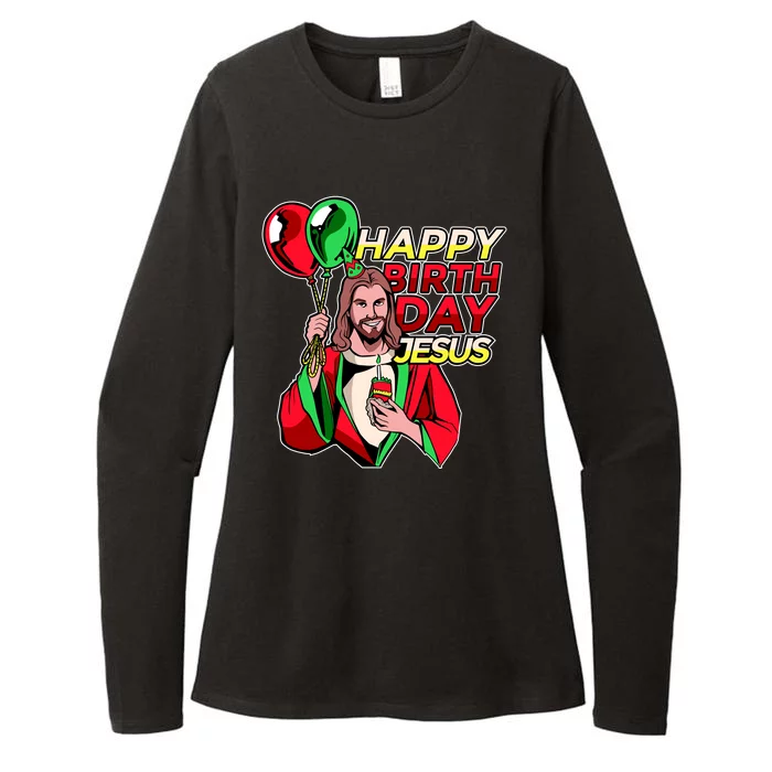 Happy Birthday Jesus Funny Christmas Birthday Boy Womens CVC Long Sleeve Shirt