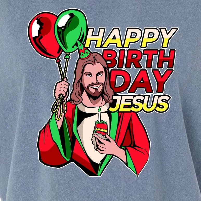 Happy Birthday Jesus Funny Christmas Birthday Boy Garment-Dyed Women's Muscle Tee