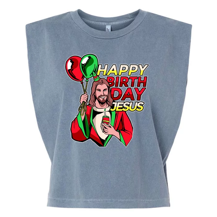 Happy Birthday Jesus Funny Christmas Birthday Boy Garment-Dyed Women's Muscle Tee