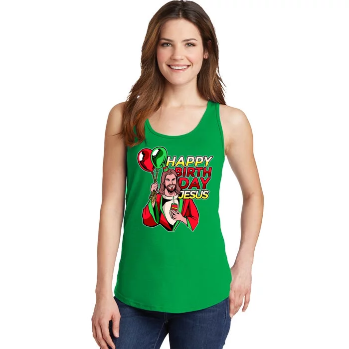 Happy Birthday Jesus Funny Christmas Birthday Boy Ladies Essential Tank