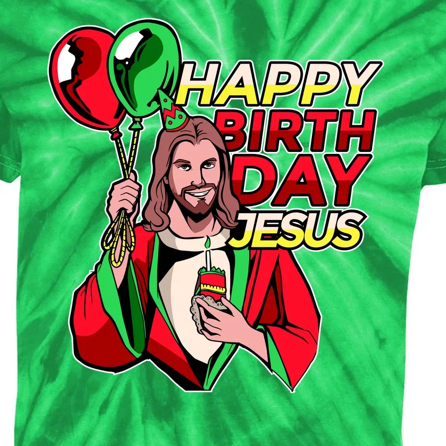 Happy Birthday Jesus Funny Christmas Birthday Boy Kids Tie-Dye T-Shirt