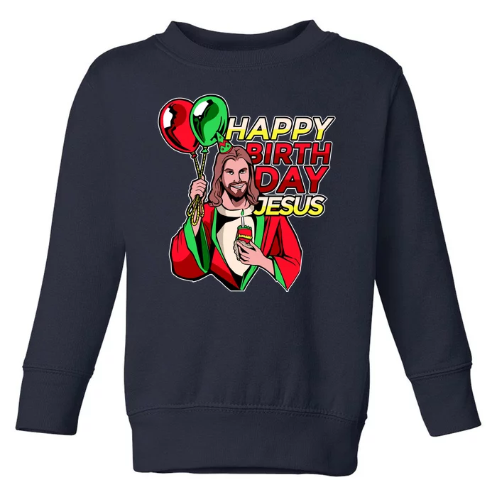 Happy Birthday Jesus Funny Christmas Birthday Boy Toddler Sweatshirt