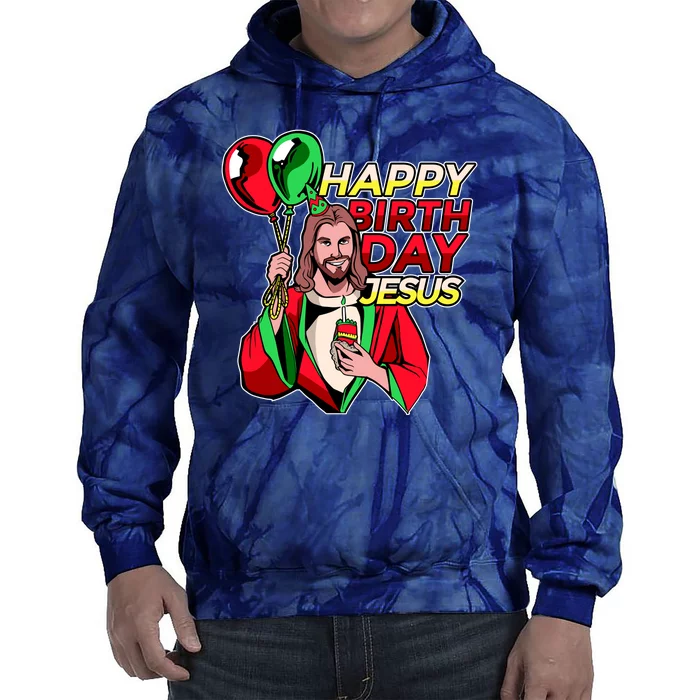 Happy Birthday Jesus Funny Christmas Birthday Boy Tie Dye Hoodie