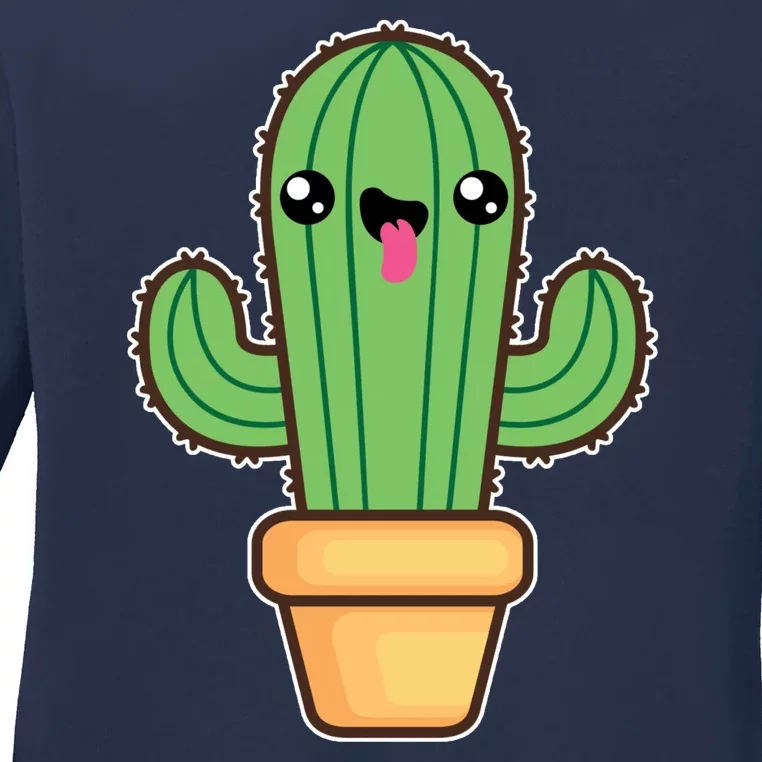 Happy Cactus Ladies Long Sleeve Shirt