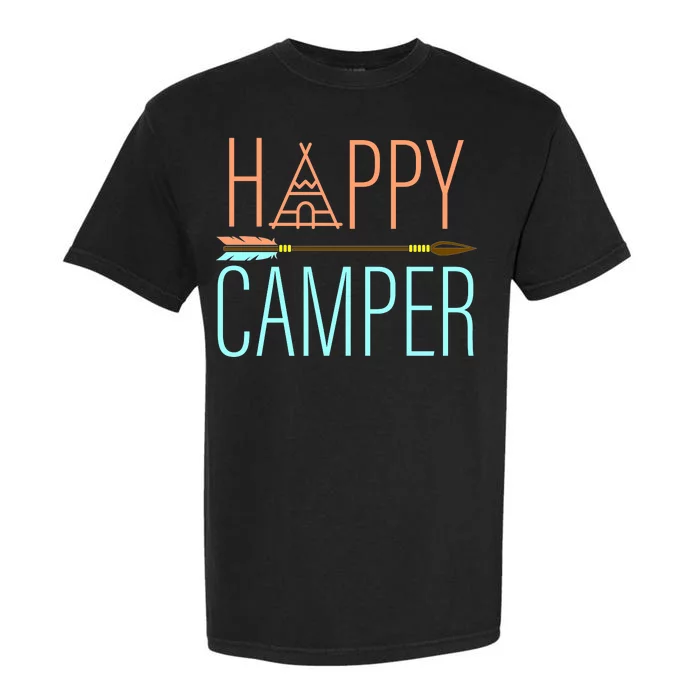 Happy Camper Funny Camping Garment-Dyed Heavyweight T-Shirt