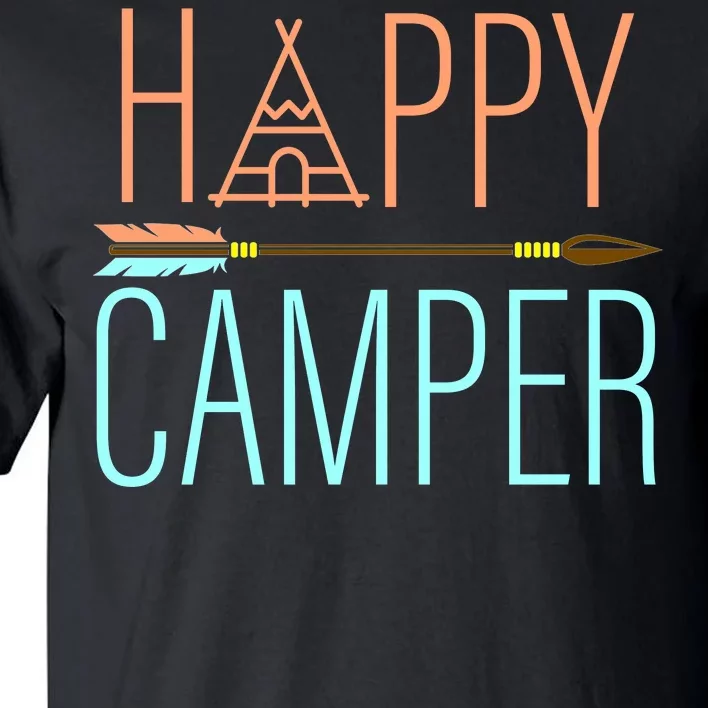 Happy Camper Funny Camping Tall T-Shirt