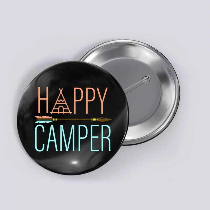 Happy Camper Funny Camping Button