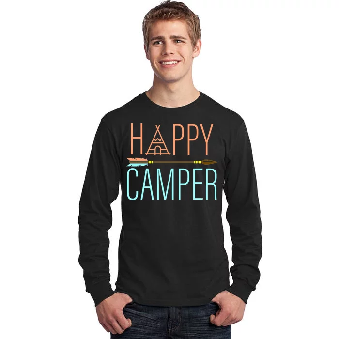 Happy Camper Funny Camping Tall Long Sleeve T-Shirt