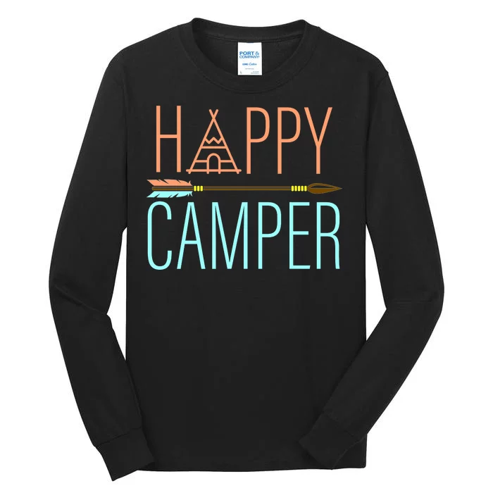 Happy Camper Funny Camping Tall Long Sleeve T-Shirt