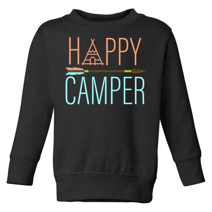 Happy Camper Funny Camping Toddler Sweatshirt