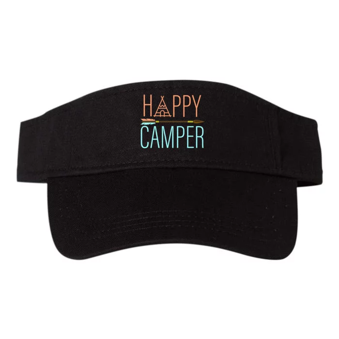 Happy Camper Funny Camping Valucap Bio-Washed Visor