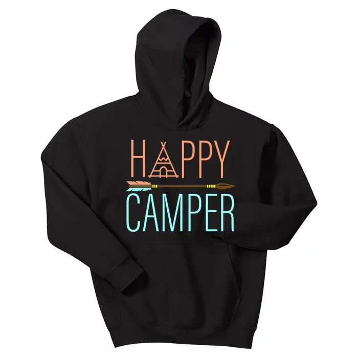 Happy Camper Funny Camping Kids Hoodie