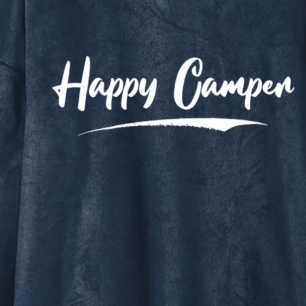 Happy Camper Funny Camping Meme Hooded Wearable Blanket