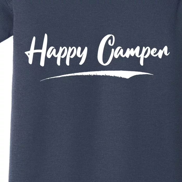 Happy Camper Funny Camping Meme Baby Bodysuit