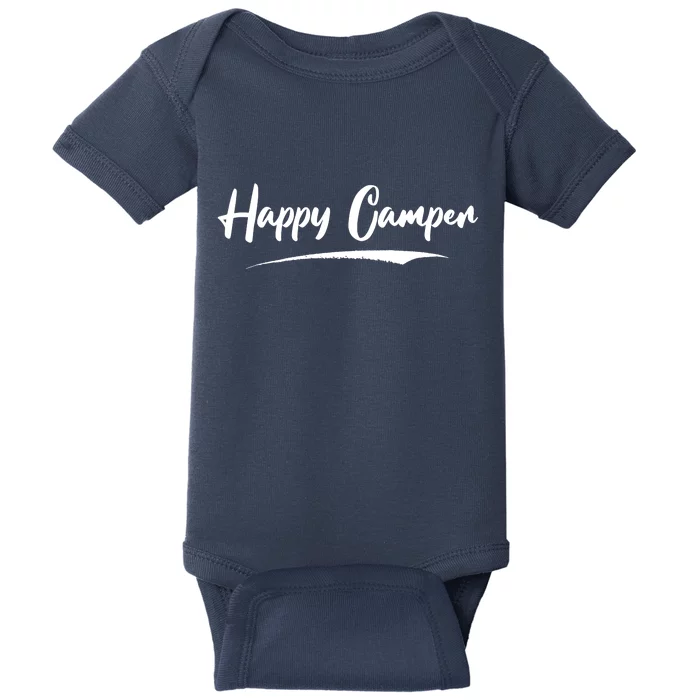 Happy Camper Funny Camping Meme Baby Bodysuit