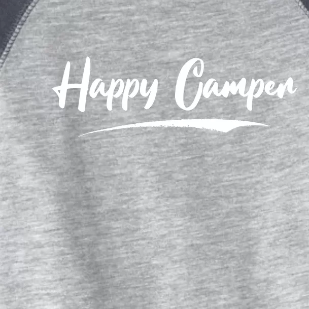 Happy Camper Funny Camping Meme Toddler Fine Jersey T-Shirt