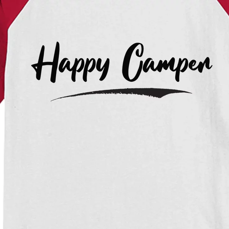 Happy Camper Funny Camping Meme Kids Colorblock Raglan Jersey